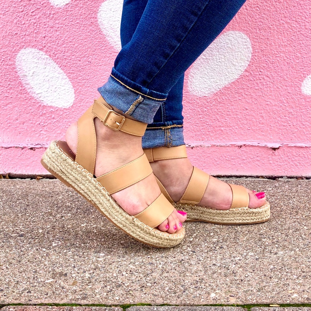 Butterscotch Tan Espadrille Sandals - Picture 2 of 10